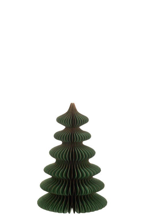 J-Line decoratie Kerstboom Golven - papier - donkergroen/koper - small - vtwonen shop