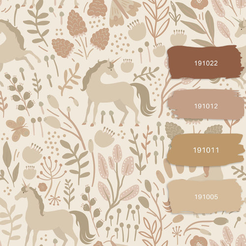 ESTAhome behang unicorns beige en terracotta roze - 53 cm x 10.05 m - 139806