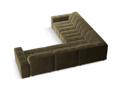 Cosmopolitan Design Hoekbank CHICAGO 4-zits, flueel groente - 285x285x78cm