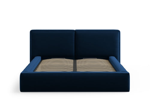 Micadoni Opbergbed met hoofdeinde Jodie 160x200cm, flueel, koningsblauw - 228x214x108cm