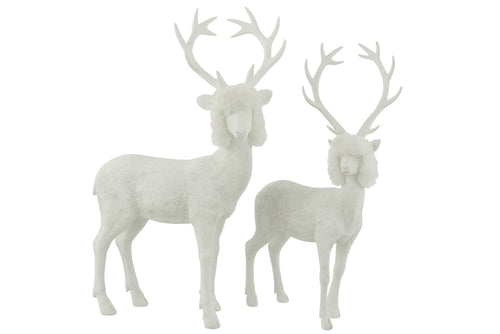 J-Line figuur Rendier - polyresin - wit - large