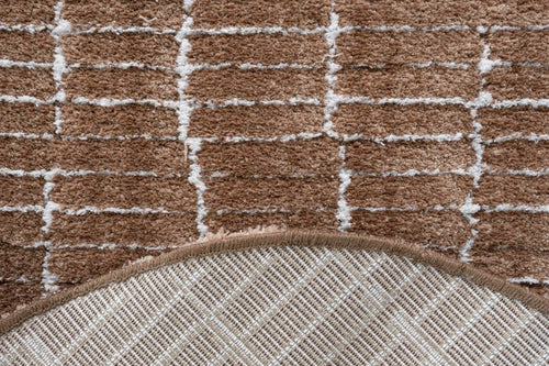 Interieur05 vloerkleed Rectangle Edge - bruin/wit - 200 x 290 cm