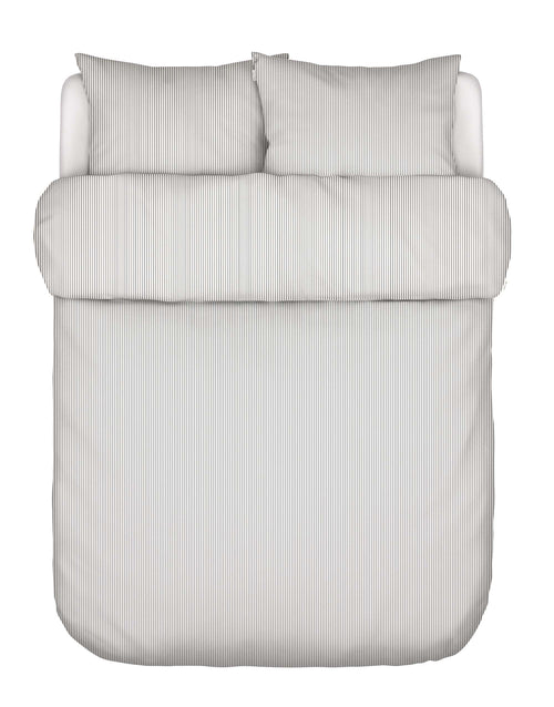 Marc O'Polo Classic fine stripe dekbedovertrek - Tweepersoons – 200x200/220 cm - Antraciet