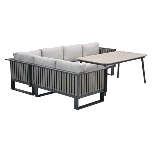 Garden Impressions lounge dining set Gabon - Lagan taupe - 5-delig