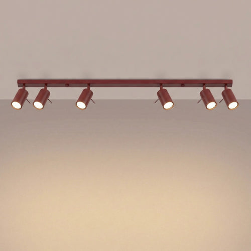 Sollux Lighting Plafondlamp RING 6L bordeaux - 118x6x16cm