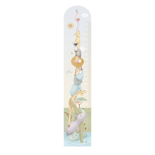 Little Dutch Groeimeter op vliesbehang Safari Friends