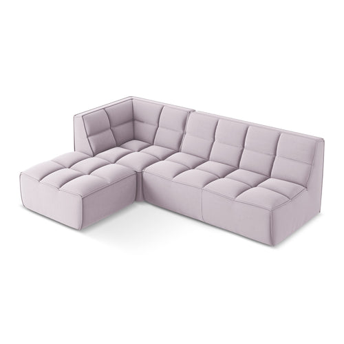 LaMiaSofa Modulaire hoekbank rechts Belluno - velours - lavendel - 258x178x75