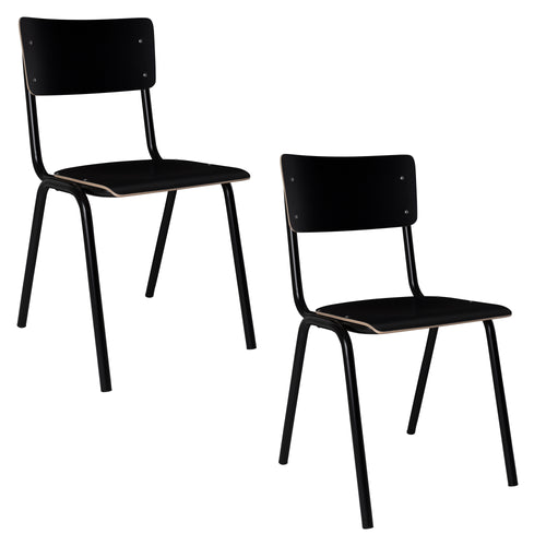 Zuiver Back To School HPL Stoel Zwart - Set van 4 - vtwonen shop