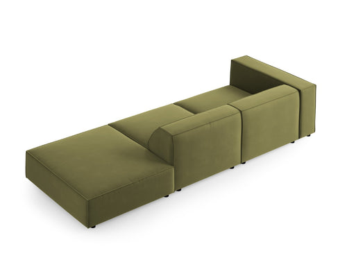 Cosmopolitan Design Rechte bank Arendal 4-zits, flueel, lichtgroen - 102x262x70cm