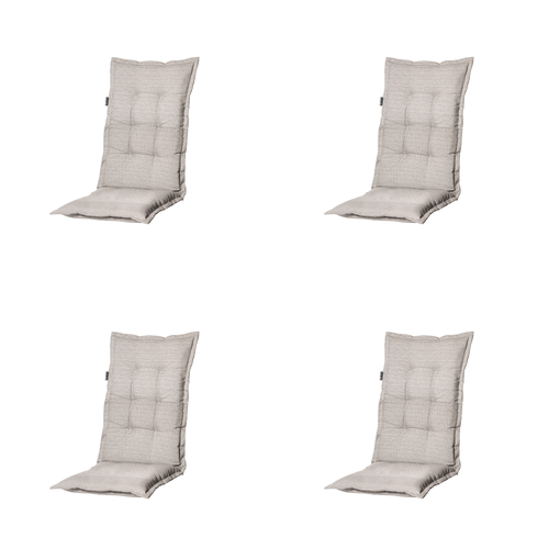 Madison tuinstoelkussen hoge rug Richmond - beige - 123x50x6cm - set van 4