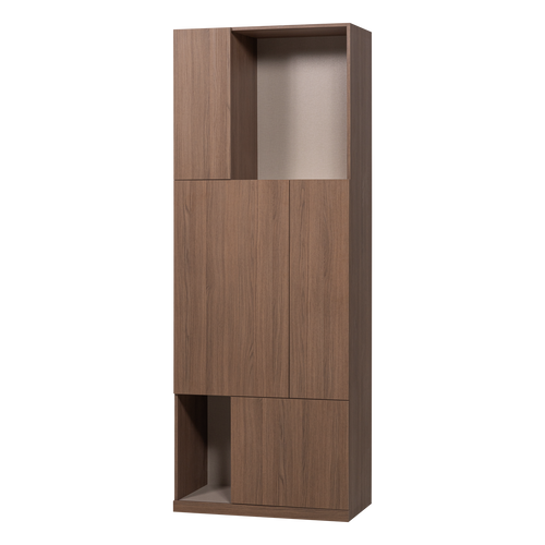 WOOOD opbergkast 80 cm Build - Walnoot Fineer - Bruin - 215x80x41