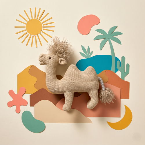 Pintado & Lacado knuffeldier Kameel - beige - 42 cm