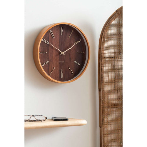 Karlsson wandklok Rama - bruin - Ø30cm
