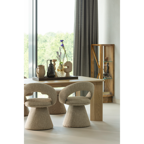 WOOOD draaibare eetkamerstoel Winter - Naturel Melange - 80x63x57 - vtwonen shop