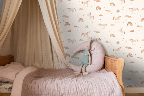 ESTAhome behang unicorns beige en licht terracotta - 53 cm x 10.05 m - 131435