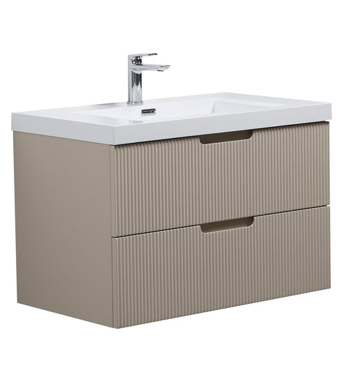 Badplaats Badkamermeubel Set Thermis 80 cm – Beige – Badmeubel met Wastafel