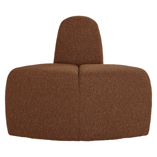 WOOOD eetbank hoek rond rugleuning Mojo - Bouclé - Roestbruin - 83x100x74