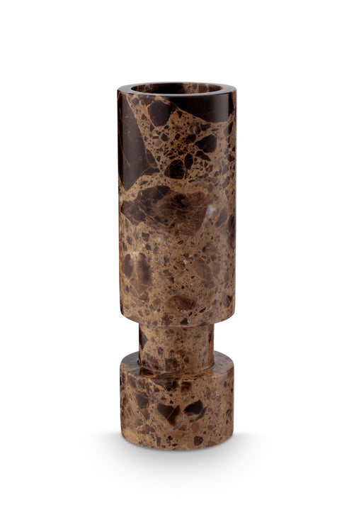 vtwonen Kandelaar - Marmer - Bruin - 6.5x20cm - vtwonen shop