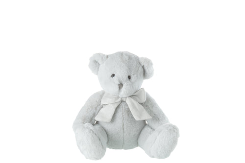 J-Line knuffel Beer met Strik - polyester - grijs - small - vtwonen shop