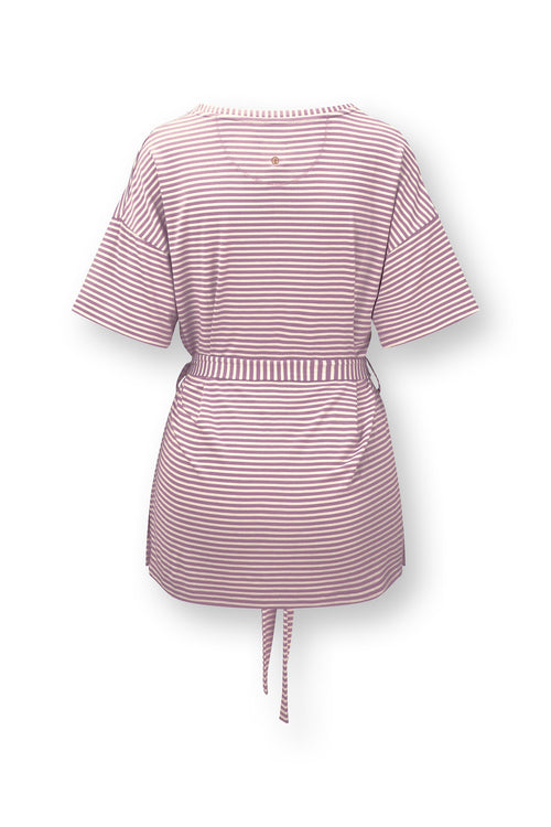 Pip Studio - Tonya Pyjama Shirt - Dames - Little Sumo Stripe - Lila - S
