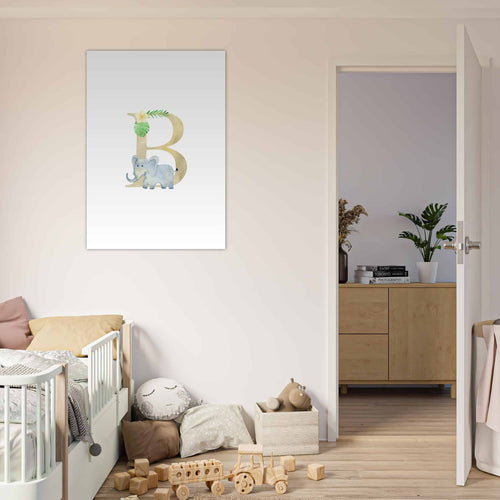 Artfulprints Poster Letter B kindernaam   - 50x70 cm - Meerkleurig