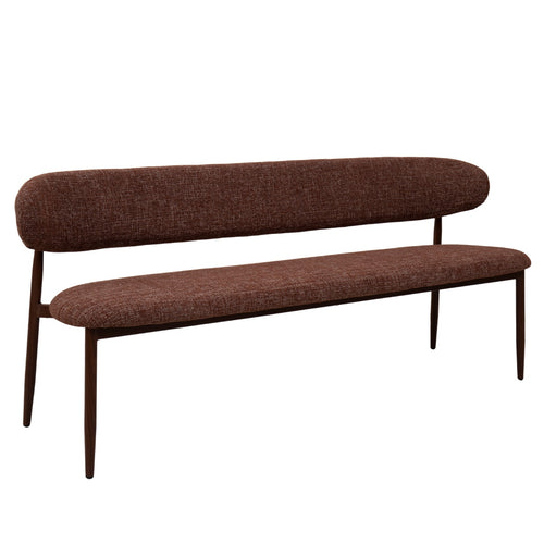 Giga Meubel Eetkamerbank Alexia - Stof - Rood/Walnoot - 200cm