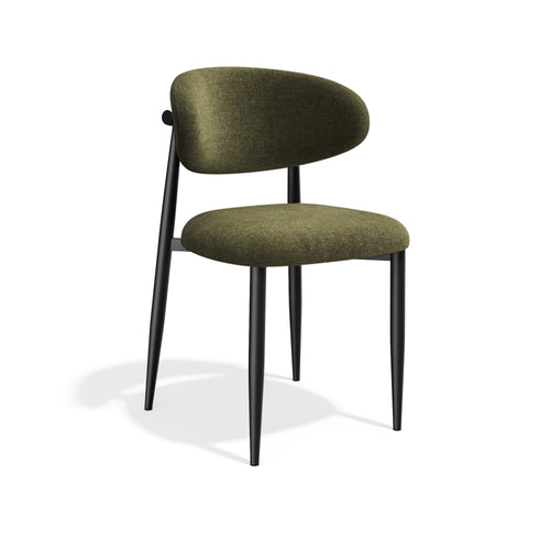 Premium Interiors - Set van 2 stoelen LINA - zacht aanvoelende geweven stof vintage groen 52cm