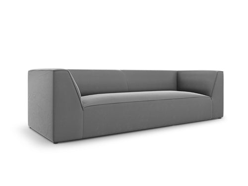 Micadoni Bank Ruby 3-zits, flueel, grijs - 93x232x69cm