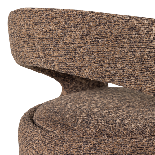 WOOOD eetkamerstoel grove Lanor - Bouclé - Bruin - 76x58x57