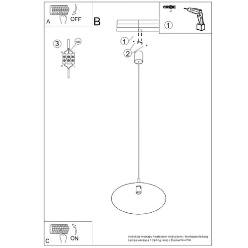 Sollux Lighting Hanglamp NOX 40 roze - 40x40x135cm