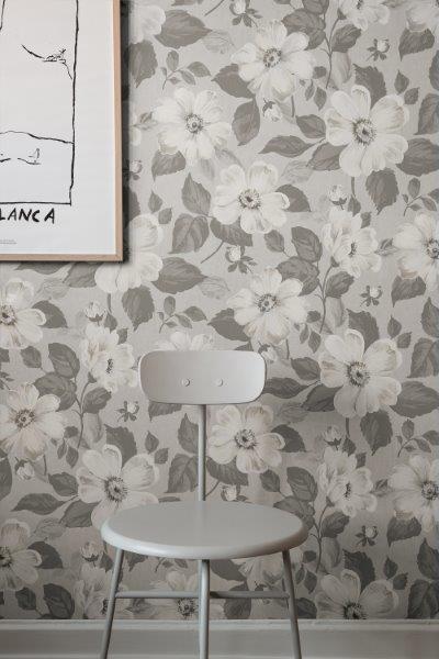 Borastapeter behang bloemen grijs - 53 cm x 10.05 m - 660538 - vtwonen shop