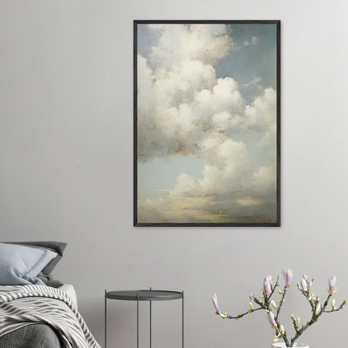 Artfulprints Poster met Lijst The clouds   - 50x70 cm - Wit