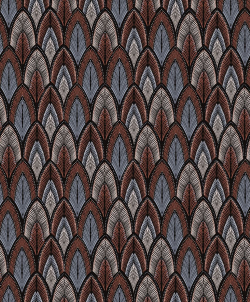 Masureel behang veren blauw - 53 cm x 10.05 m - 630979 - vtwonen shop