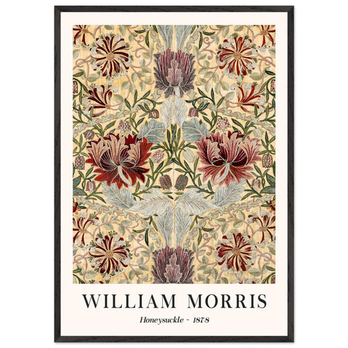 Artfulprints Poster met Lijst William Morris - Honeysuckle III 1886   - 70x100 cm - Meerkleurig
