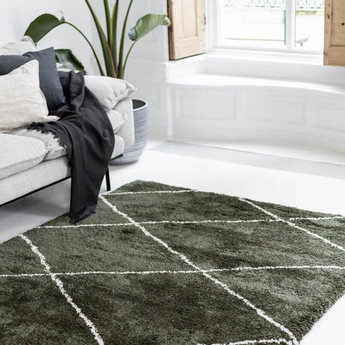 Interieur05 Berber vloerkleed hoogpolig Groen/Cream - scandinavisch - nea - 160 x 230 cm - vtwonen shop