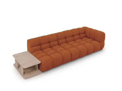 Cosmopolitan Design linker modulaire bank Sky 4-zits, flueel, terracotta - 102x297x70cm