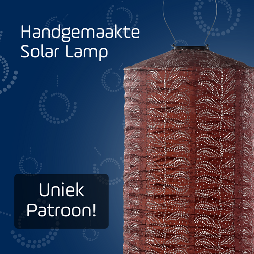 Lumiz solar lampion - folia cylinder - 18 cm - koper