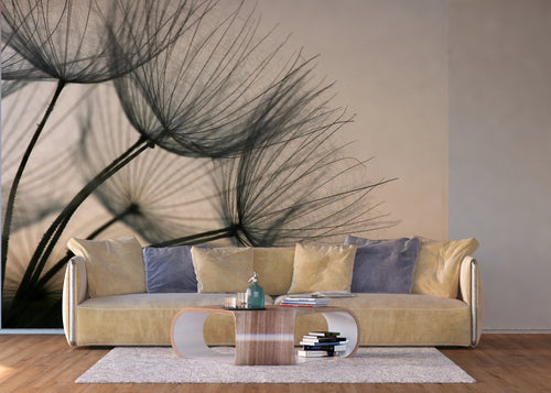 Sanders & Sanders fotobehang bloemen beige en grijs - 360 x 270 cm - 600553