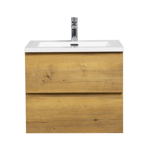 Badplaats Badkamermeubel Set Angela 60 cm – Eiken – Badmeubel met Wastafel