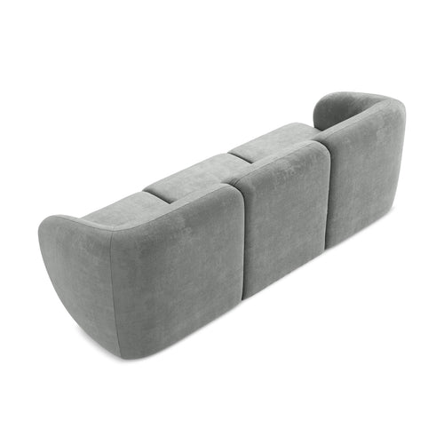 LaMiaSofa 3-zits bank Cervo - chenille stof - grijs - 244x94x75