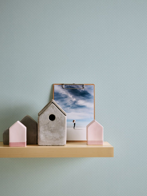 Livingwalls behang stip lichtblauw en wit - 53 cm x 10.05 m - AS-390701 - vtwonen shop