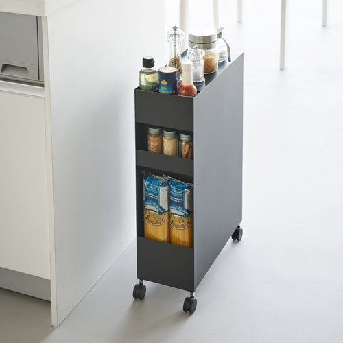 Yamazaki Tower Opbergmanden op wielen 3-laags - Zwart - vtwonen shop