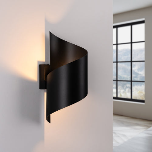 Sollux Lighting Wandlamp TALASSA zwart - 15x13x31cm