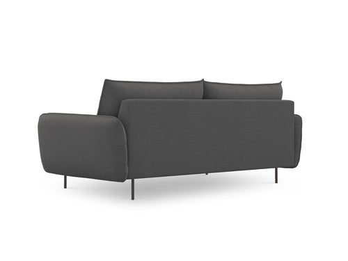 Cosmopolitan Design Bank Vienna 4-zits, structurele stof, donkergrijs - 92x230x95cm