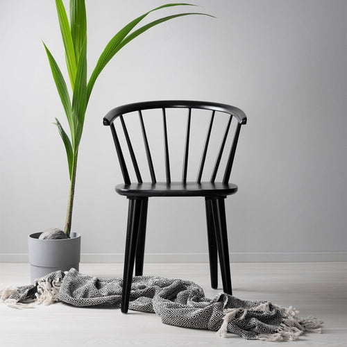 Rowico Home Carmen Houten Spijlenstoel Zwart - Set Van 2