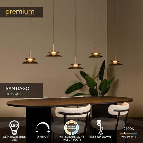 Lucide hanglamp SANTIAGO - Geïntegreerde LED - Amber - vtwonen shop