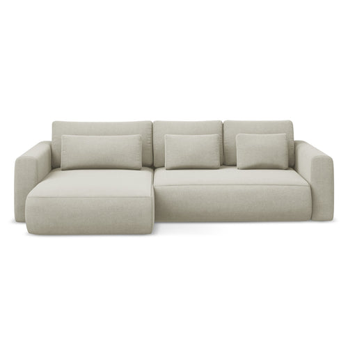 LaMiaSofa hoekbank links Perugia - textuurstof - lichtbeige - 278x149x82