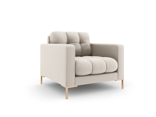 Cosmopolitan Design Fauteuil Bali structurele stof, beige - 96x87x75cm