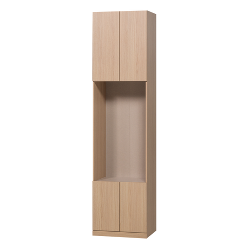 WOOOD smalle half open opbergkast Build - Eiken Fineer - Naturel - 215x54x41
