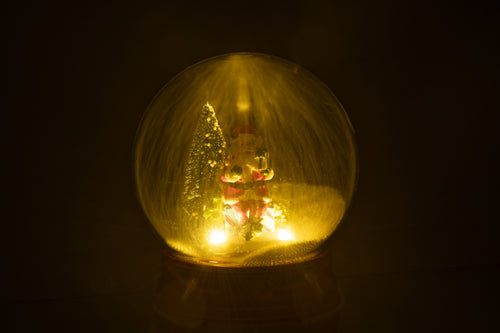 J-Line decoratie Sneeuwbol Kerstman - polyresin - mix - LED lichtjes